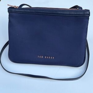 Ted Baker Navy Double Zip Crossbody Bag